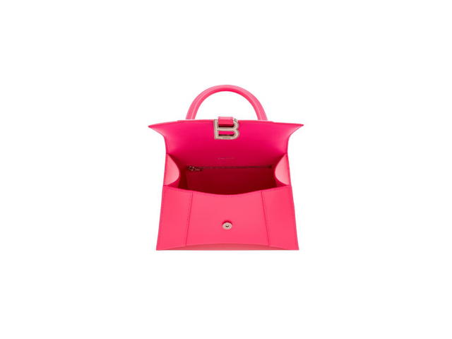 Balenciaga Balenciaga Hourglass Small Handbag In Pink Shiny Calfskin With Silver Hardware - view 3