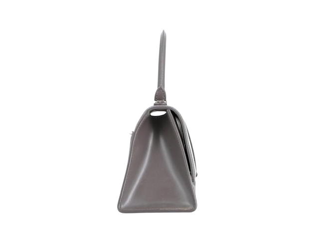 Balenciaga Balenciaga Hourglass Small Handbag In Shiny Box Calfskin Leather With Silver B Logo Grey - view 3