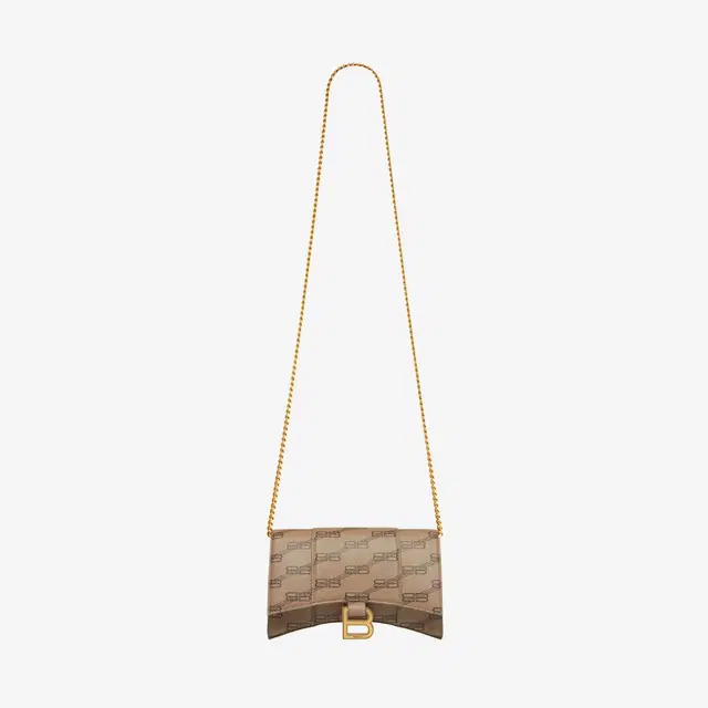 Balenciaga Balenciaga Hourglass Wallet On Chain BB Monogram Coated Canvas Beige - view 1