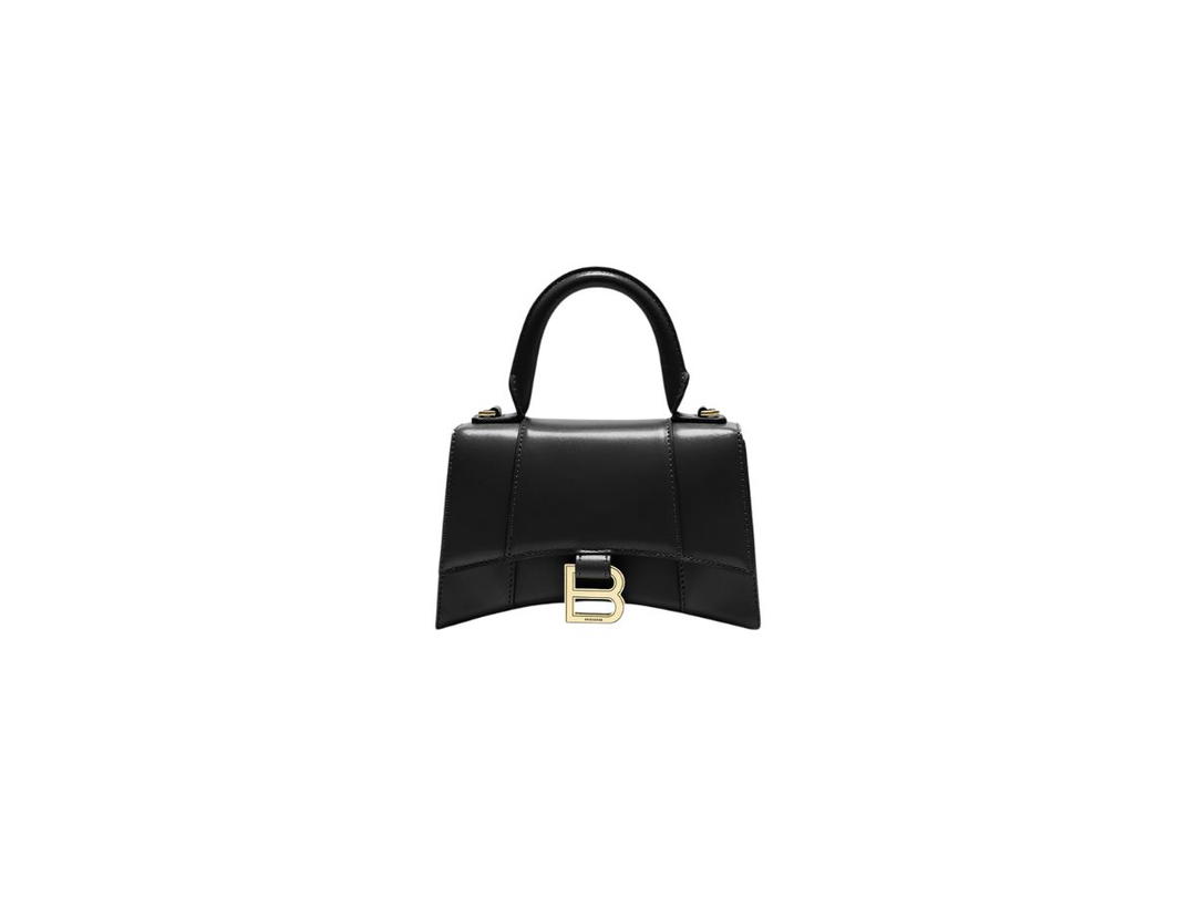 Balenciaga Balenciaga Hourglass XS Handbag Box In Shiny Calfskin Black