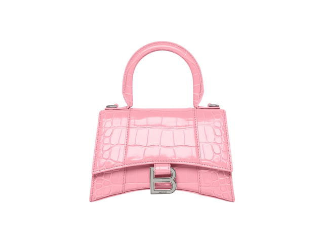 Balenciaga Balenciaga Hourglass XS Handbag Crocodile Embossed In Pink - view 1