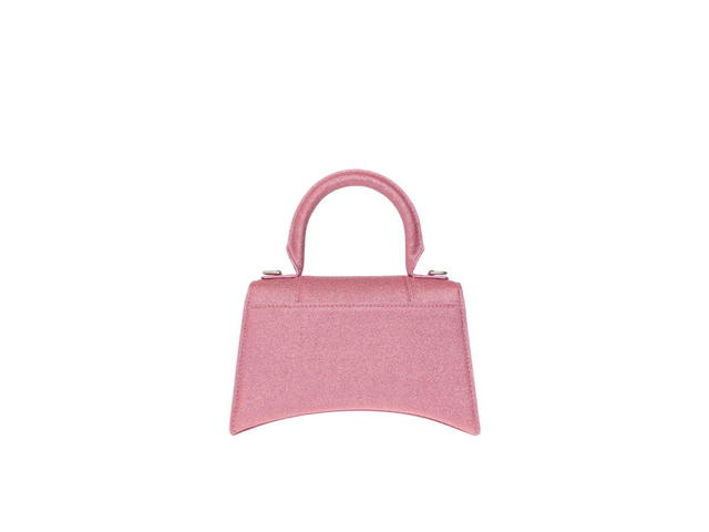 Balenciaga Balenciaga Hourglass XS Handbag In Pink Glitter Fabric With Aged Silver Hardware - view 2