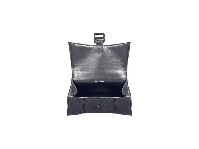 Balenciaga Balenciaga Hourglass XS Handbag In Sparkling Fabric With Shiny Silver Hardware Black - view 3
