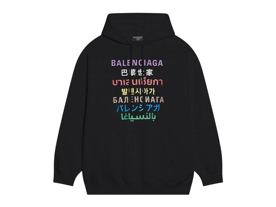 Balenciaga Balenciaga Languages Medium Fit Hoodie Black