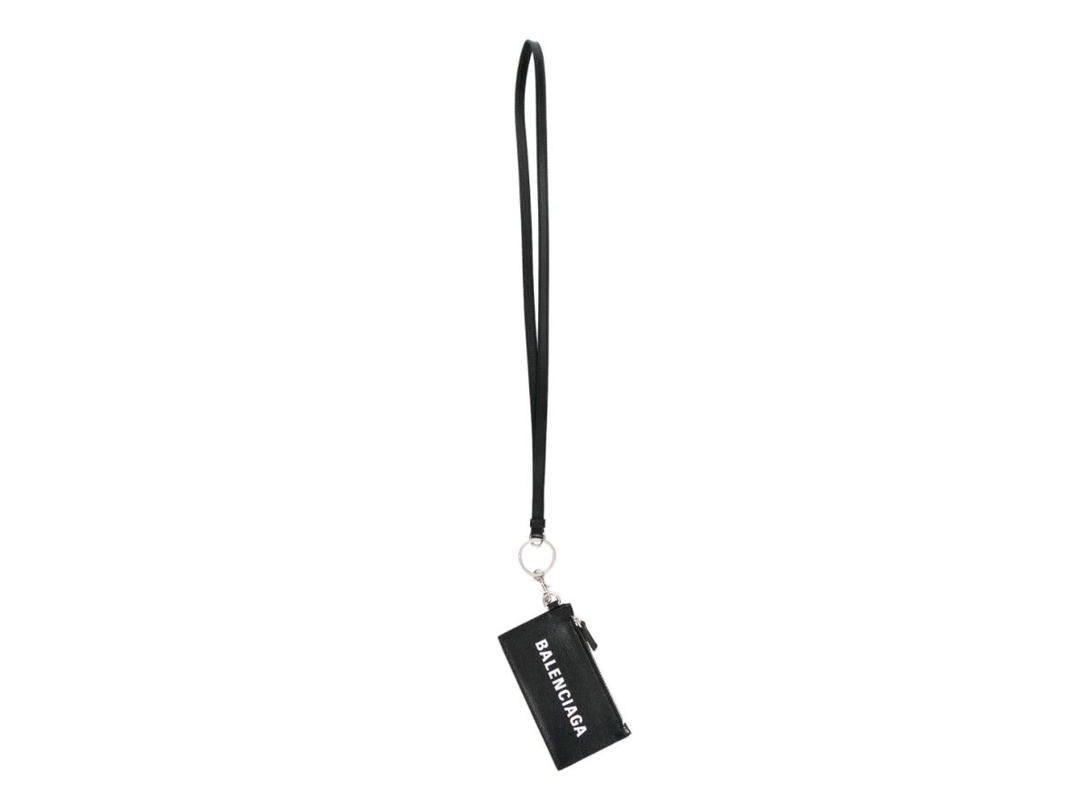 Balenciaga Balenciaga lanyard zip pouch wallet black
