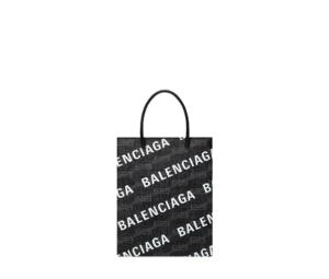 Buy Balenciaga Large Shopping Bag In Black and Grey BB MonogrambCoated Canvas With White Printed All Over Logo at Sasom – Authentic and Ready to Ship