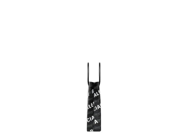 Balenciaga Balenciaga Large Shopping Bag In Black and Grey BB MonogrambCoated Canvas With White Printed All Over Logo - view 3
