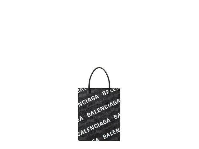 Balenciaga Balenciaga Large Shopping Bag In Black and Grey BB MonogrambCoated Canvas With White Printed All Over Logo - view 4