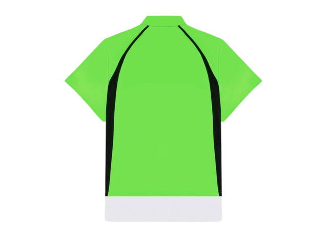 Balenciaga Balenciaga Layered Sport Polo In Neon Green And White Cotton Pique - view 2