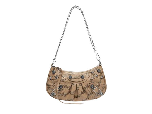 Balenciaga Balenciaga Le Cagole Mini Bag In Beige And Brown BB Monogram Coated Canvas With Aged-Silver Hardware - view 1