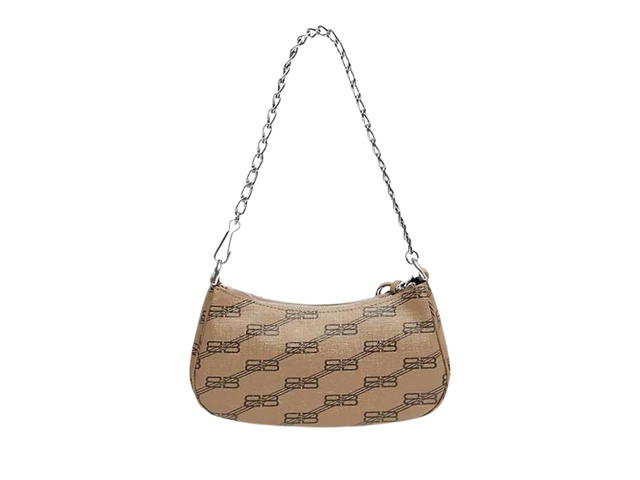 Balenciaga Balenciaga Le Cagole Mini Bag In Beige And Brown BB Monogram Coated Canvas With Aged-Silver Hardware - view 2