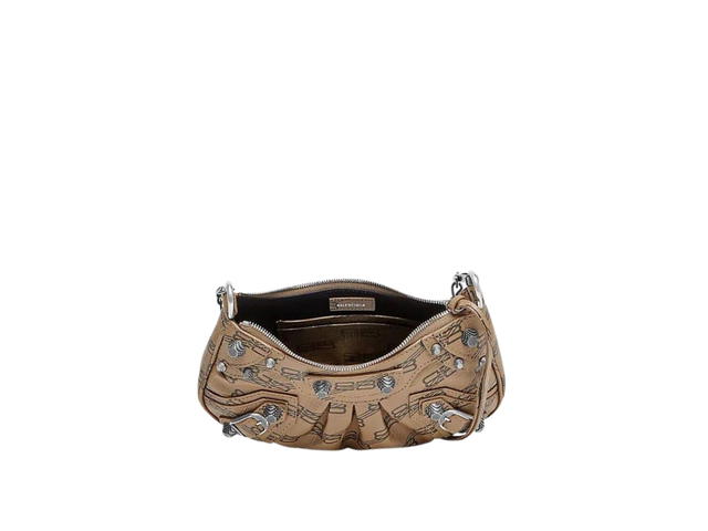 Balenciaga Balenciaga Le Cagole Mini Bag In Beige And Brown BB Monogram Coated Canvas With Aged-Silver Hardware - view 3