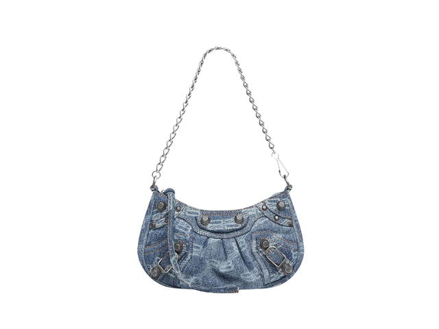 Balenciaga Balenciaga Le Cagole Mini Bag In Blue Denim With Aged-Silver Hardware - view 1