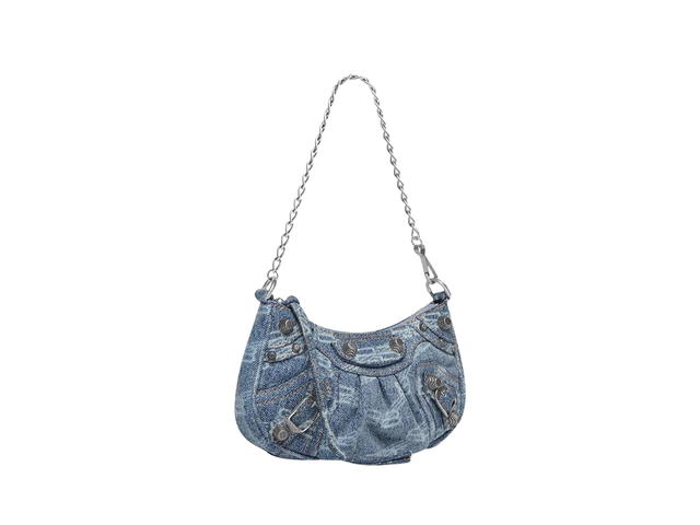 Balenciaga Balenciaga Le Cagole Mini Bag In Blue Denim With Aged-Silver Hardware - view 2