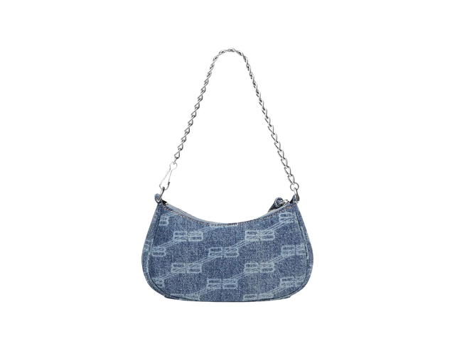 Balenciaga Balenciaga Le Cagole Mini Bag In Blue Denim With Aged-Silver Hardware - view 3