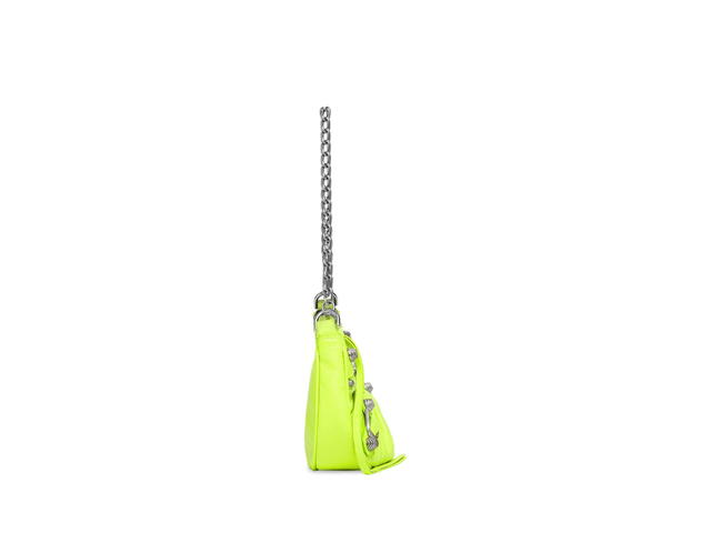 Balenciaga Balenciaga Le Cagole Mini Bag In Neon Yellow Arena Lambskin With Age Silver Hardware - view 3