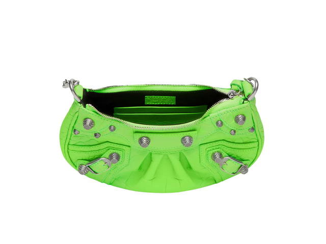 Balenciaga Balenciaga Le Cagole Mini Bag With Chain Crocodile Embossed In Bright Green - view 3