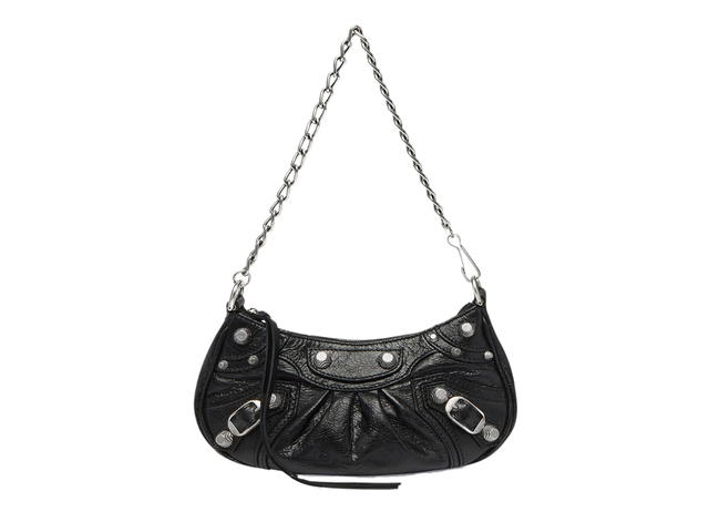 Balenciaga Balenciaga Le Cagole Mini Bag With Chain In Black Arena Lambskin With Aged-Silver Hardware - view 1