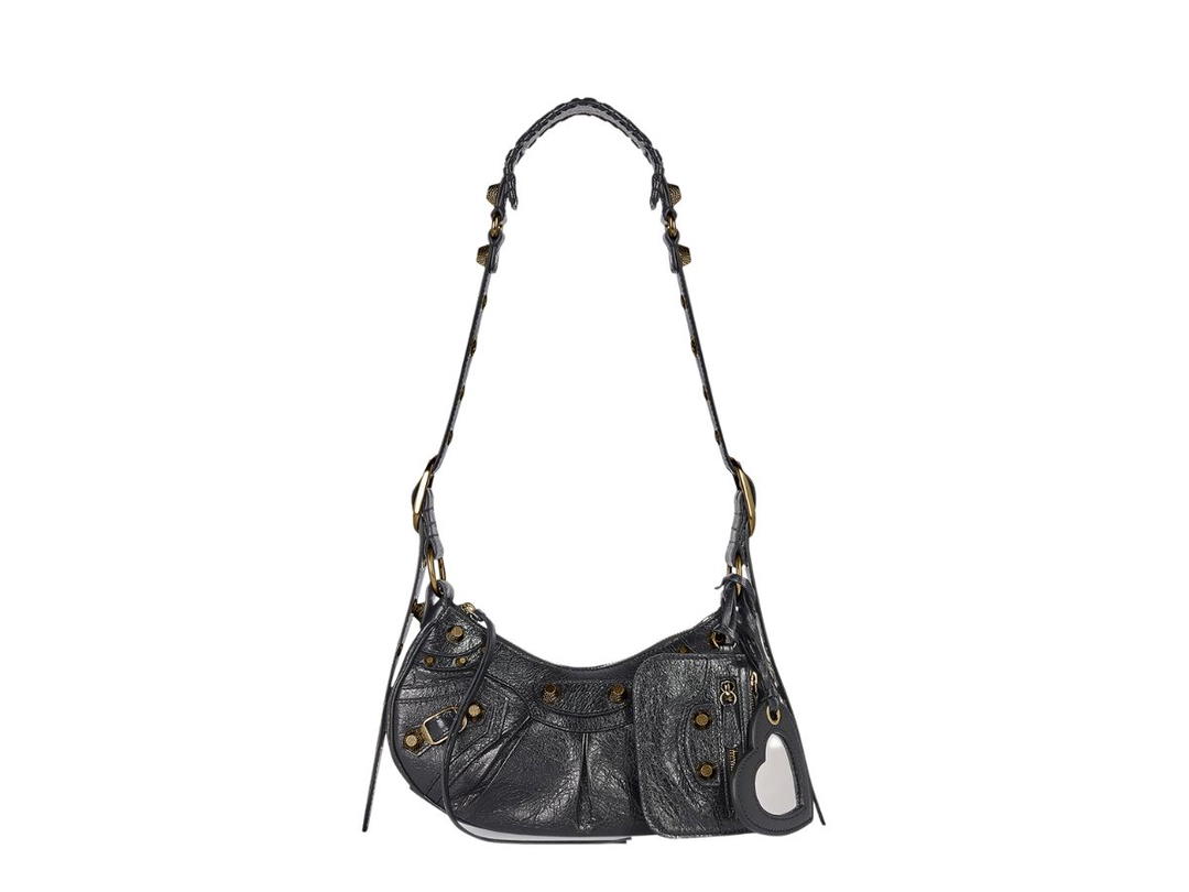 Balenciaga Balenciaga Le Cagole XS Shoulder Bag Arena Lambskin Black Aged-Gold Hardware