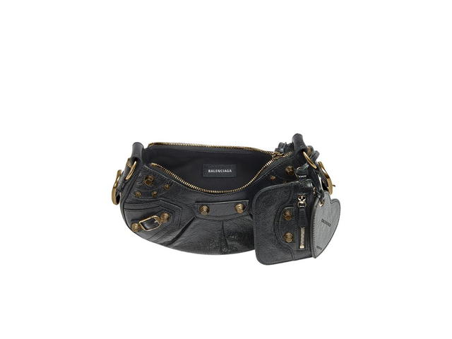Balenciaga Balenciaga Le Cagole XS Shoulder Bag Arena Lambskin Black Aged-Gold Hardware - view 3