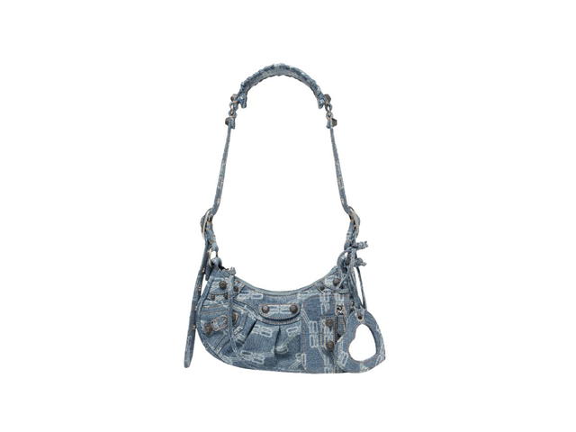 Balenciaga Balenciaga Le Cagole XS Shoulder Bag BB Monogram Bleached Denim Blue - view 1