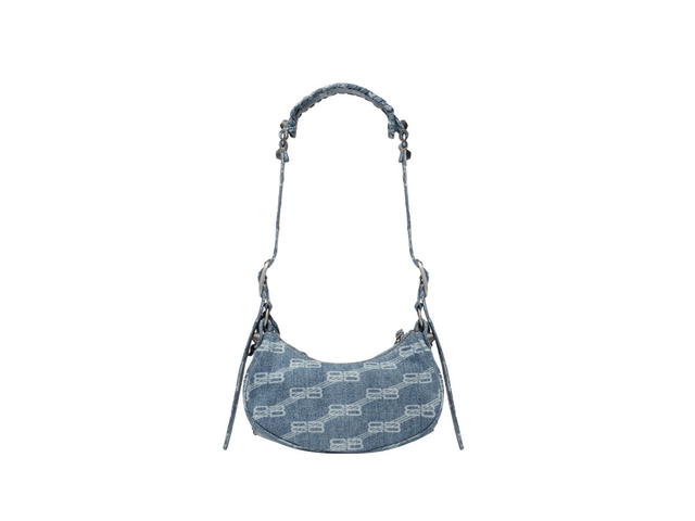 Balenciaga Balenciaga Le Cagole XS Shoulder Bag BB Monogram Bleached Denim Blue - view 2