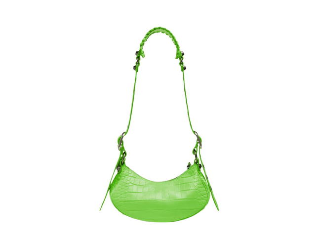 Balenciaga Balenciaga Le Cagole XS Shoulder Bag Crocodile Embossed Green - view 2