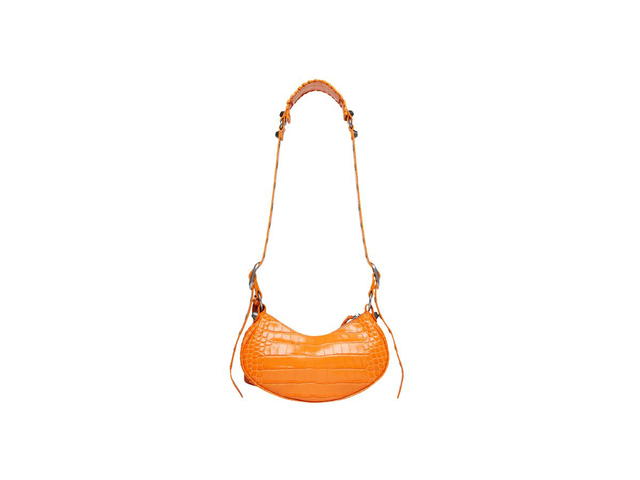 Balenciaga Balenciaga Le Cagole XS Shoulder Bag Crocodile Embossed Orange - view 2