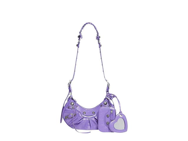 Balenciaga Balenciaga Le Cagole XS Shoulder Bag In Arena Lambskin With Aged-Silver Hardware Purple - view 1