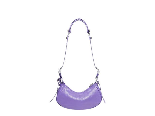 Balenciaga Balenciaga Le Cagole XS Shoulder Bag In Arena Lambskin With Aged-Silver Hardware Purple - view 2