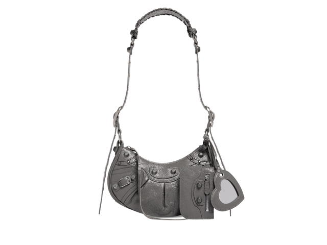 Balenciaga Balenciaga Le Cagole XS Shoulder Bag In Dark Grey Arena Lambskin With Aged-Silver Hardware - view 1