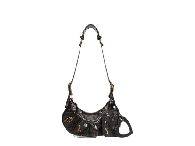 Balenciaga Balenciaga Le Cagole XS Shoulder Bag In Lambskin And Charm Detail With Aged-Gold Hardware Black - view 1