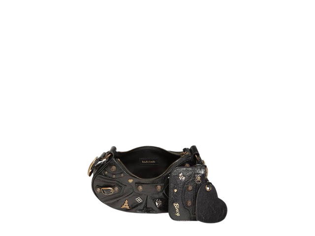 Balenciaga Balenciaga Le Cagole XS Shoulder Bag In Lambskin And Charm Detail With Aged-Gold Hardware Black - view 3