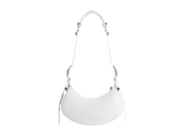 Balenciaga Balenciaga Le Cagole XS Shoulder Bag In White DIY Metal Artwork Printed Arena Lambskin With Aged-Silver Hardware - view 4