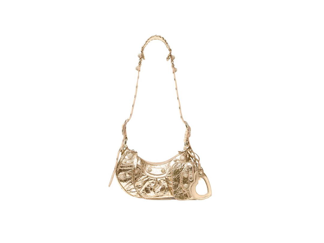 Balenciaga Balenciaga Le Cagole XS Shoulder Bag Metallized With Rhinestones Gold