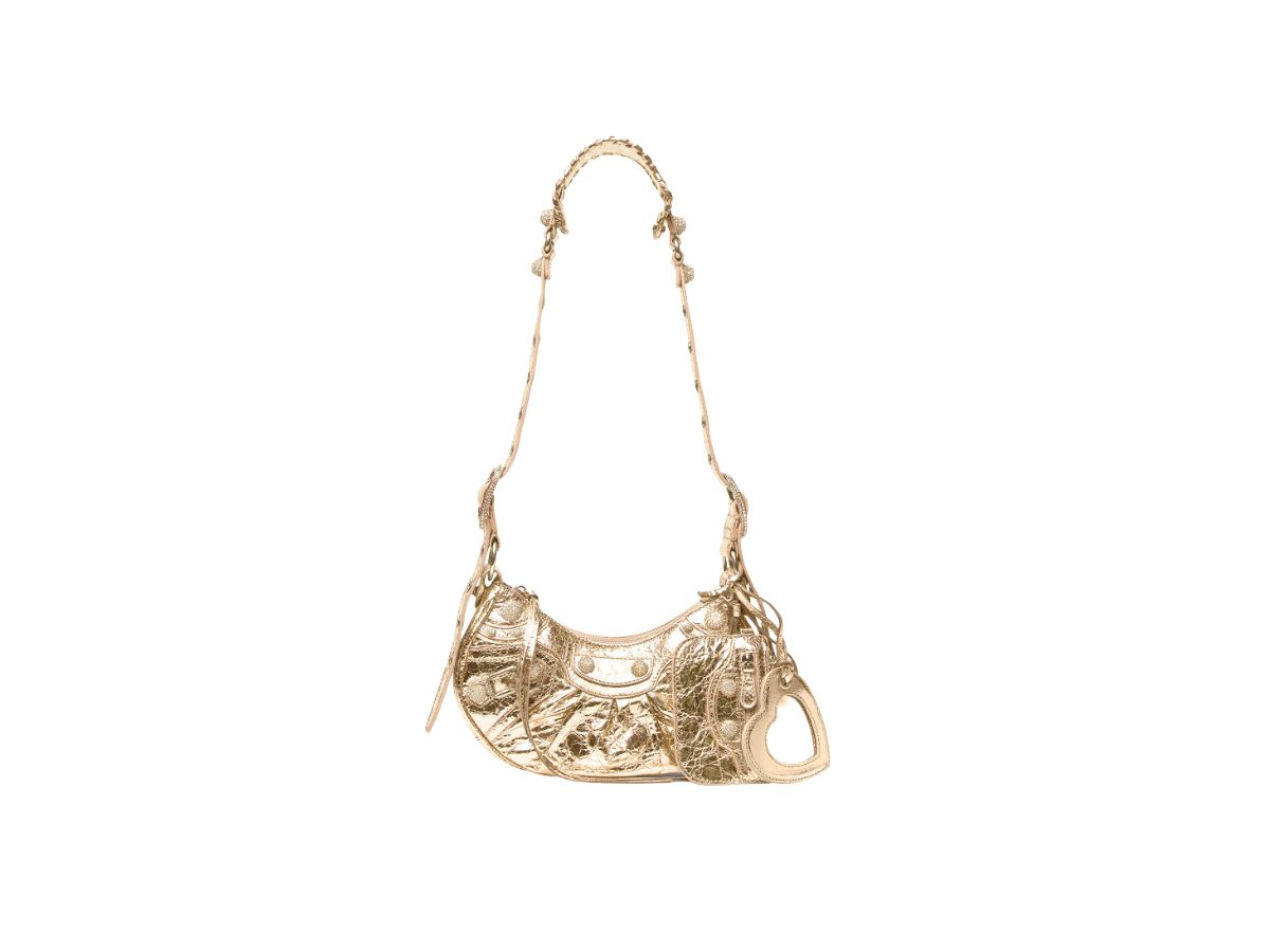 Balenciaga Balenciaga Le Cagole XS Shoulder Bag Metallized With Rhinestones Gold