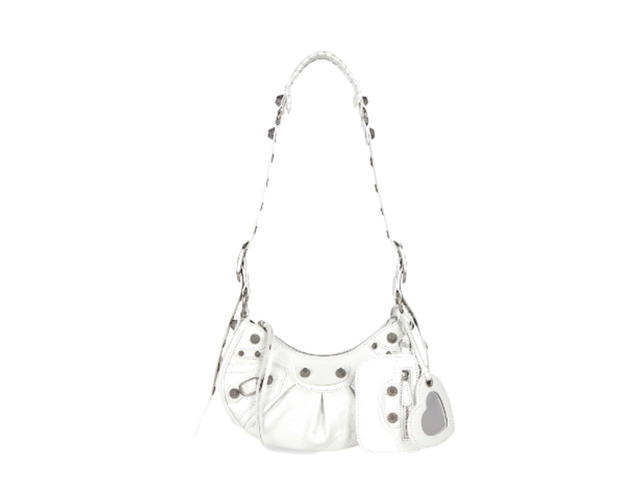 Balenciaga Balenciaga Le Cagole XS Shoulder Bag In Arena Lambskin With Aged-Silver Hardware white - view 1