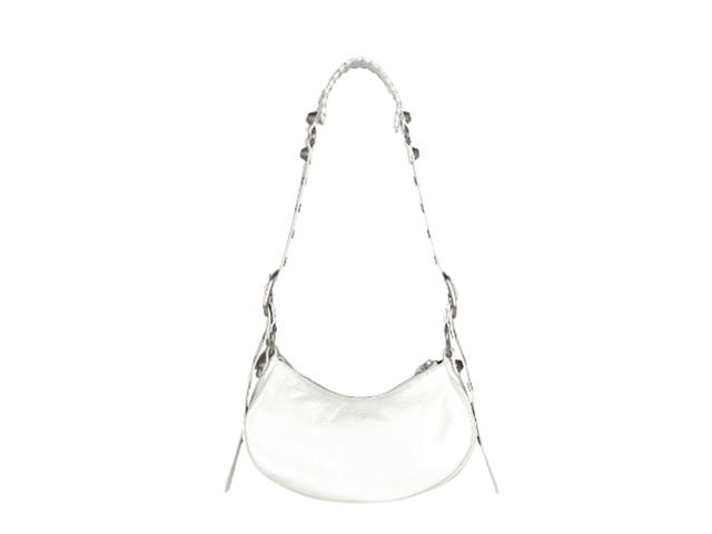 Balenciaga Balenciaga Le Cagole XS Shoulder Bag In Arena Lambskin With Aged-Silver Hardware white - view 2