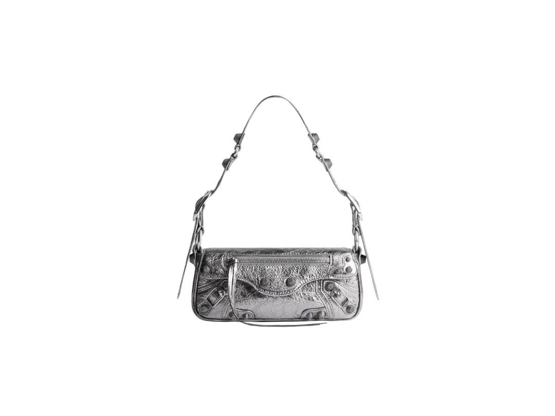 Balenciaga Balenciaga Le Cagole XS Sling Bag In Silver Metallized Arena Lambskin With Aged-Silver Hardware