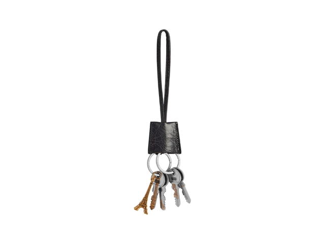 Balenciaga Balenciaga Le City Charm Eiffel In Black Arena Lambskin With Aged-Silver Hardware - view 2