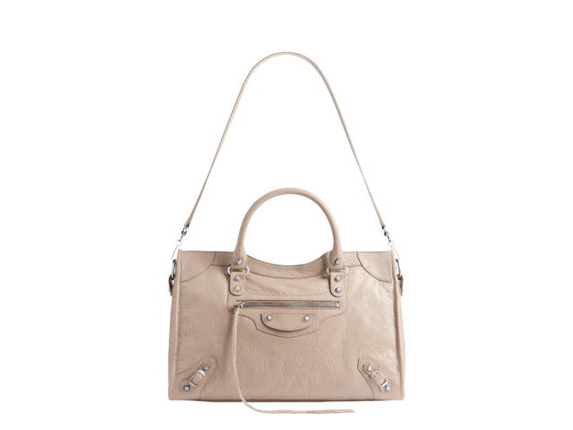 Balenciaga Balenciaga Le City Medium Bag In Beige Arena Lambskin With Shiny Silver Hardware - view 5