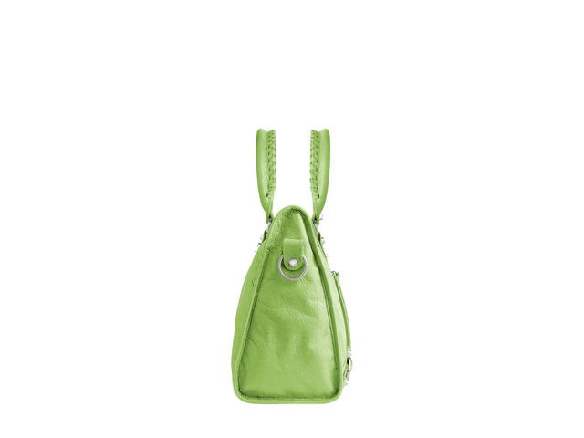 Balenciaga Balenciaga Le City Medium Bag In Green Arena Lambskin With Shiny Silver Hardware - view 3