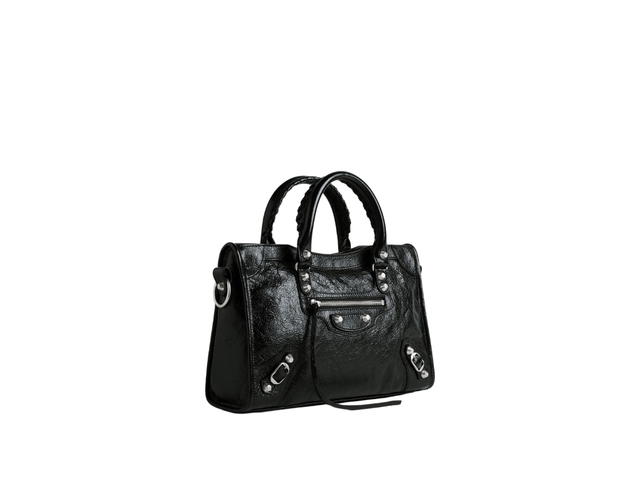 Balenciaga Balenciaga Le City Small Bag In Black Arena Lambskin With Shiny Silver Hardware - view 2