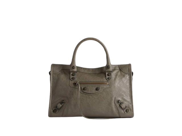 Balenciaga Balenciaga Le City Small Bag In Dark Green Arena Lamsbkin With brass Hardware - view 1