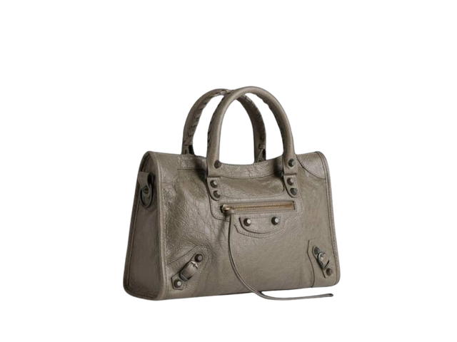 Balenciaga Balenciaga Le City Small Bag In Dark Green Arena Lamsbkin With brass Hardware - view 3