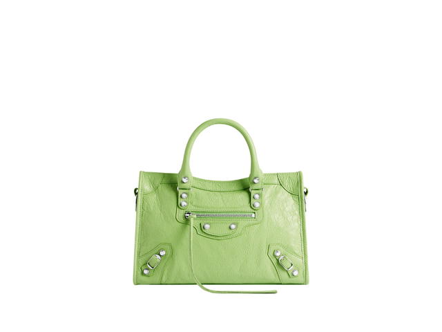 Balenciaga Balenciaga Le City Small Bag In Green Arena Lamsbkin With Shiny Silver Hardware - view 1