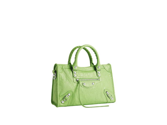 Balenciaga Balenciaga Le City Small Bag In Green Arena Lamsbkin With Shiny Silver Hardware - view 2