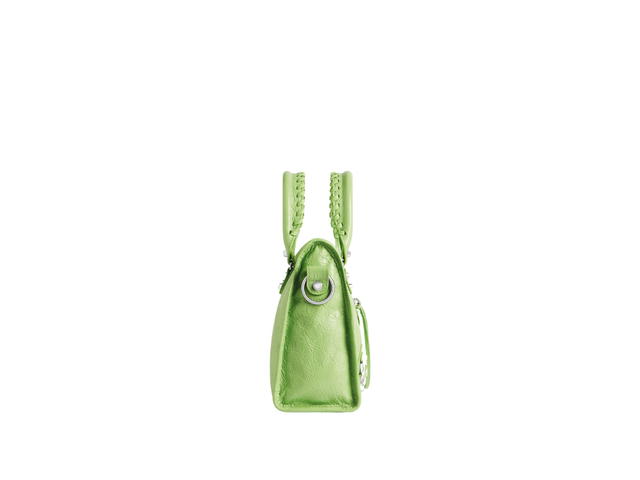 Balenciaga Balenciaga Le City Small Bag In Green Arena Lamsbkin With Shiny Silver Hardware - view 3