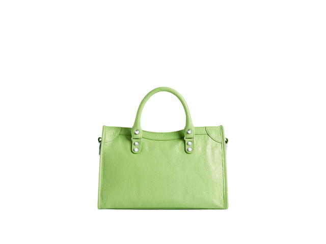 Balenciaga Balenciaga Le City Small Bag In Green Arena Lamsbkin With Shiny Silver Hardware - view 4