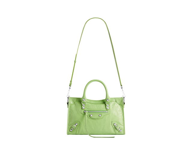 Balenciaga Balenciaga Le City Small Bag In Green Arena Lamsbkin With Shiny Silver Hardware - view 5